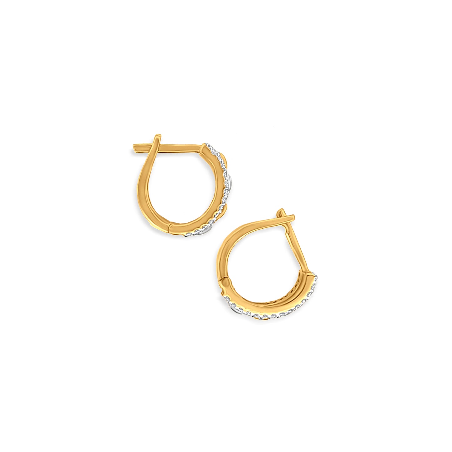 18k Gold Leaf Huggie Hoop Earrings