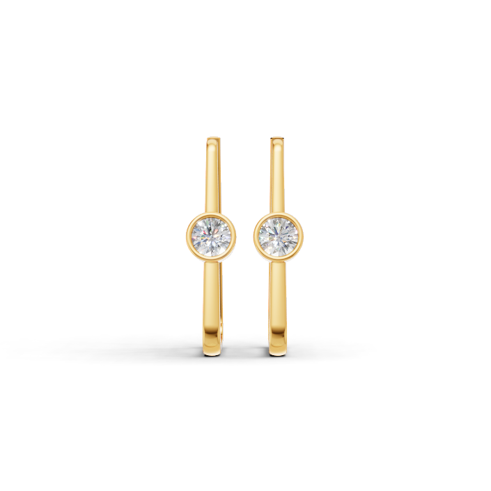 14K Gold Hoop Earrings with Cubic Zirconia Sparkle