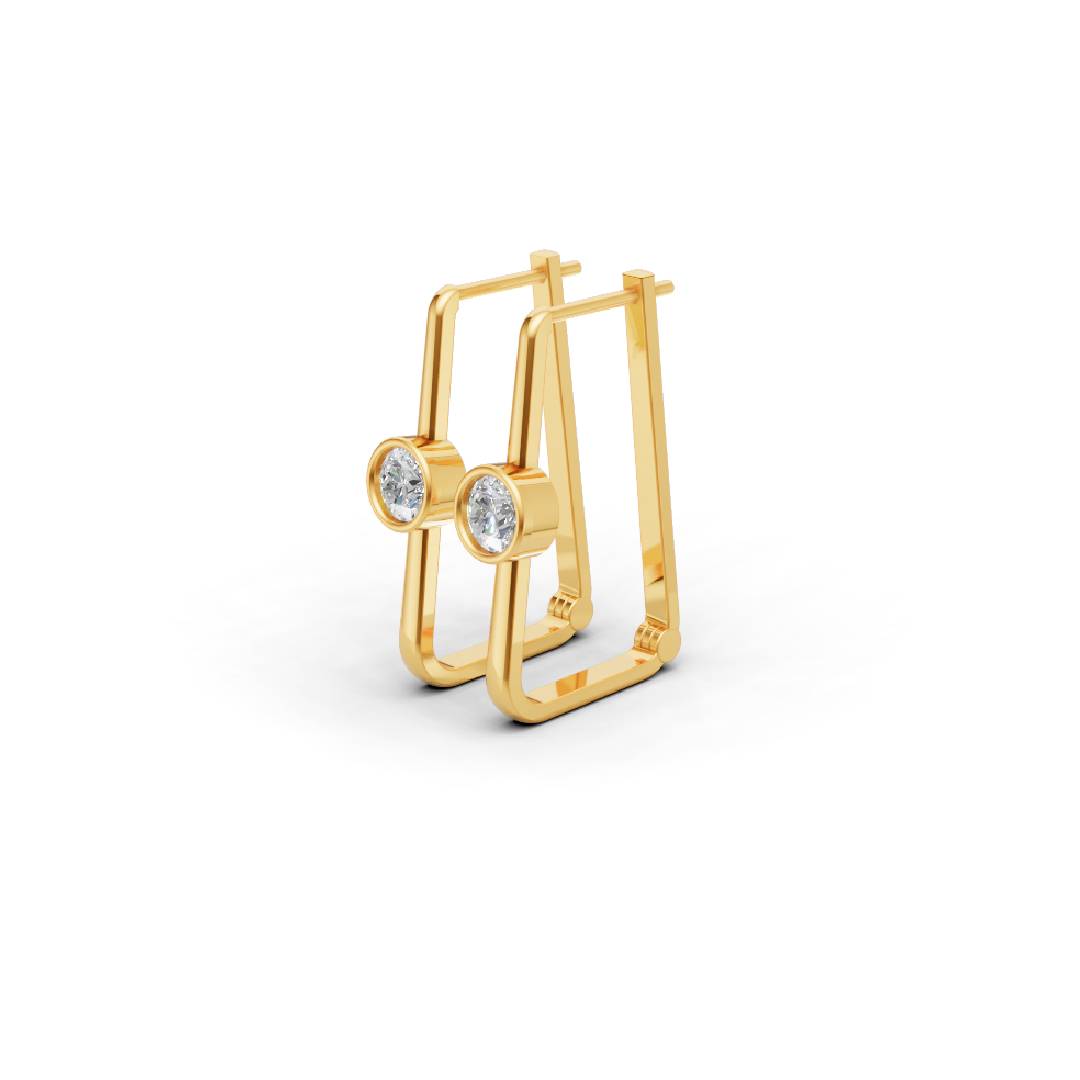 14K Gold Hoop Earrings with Cubic Zirconia Sparkle