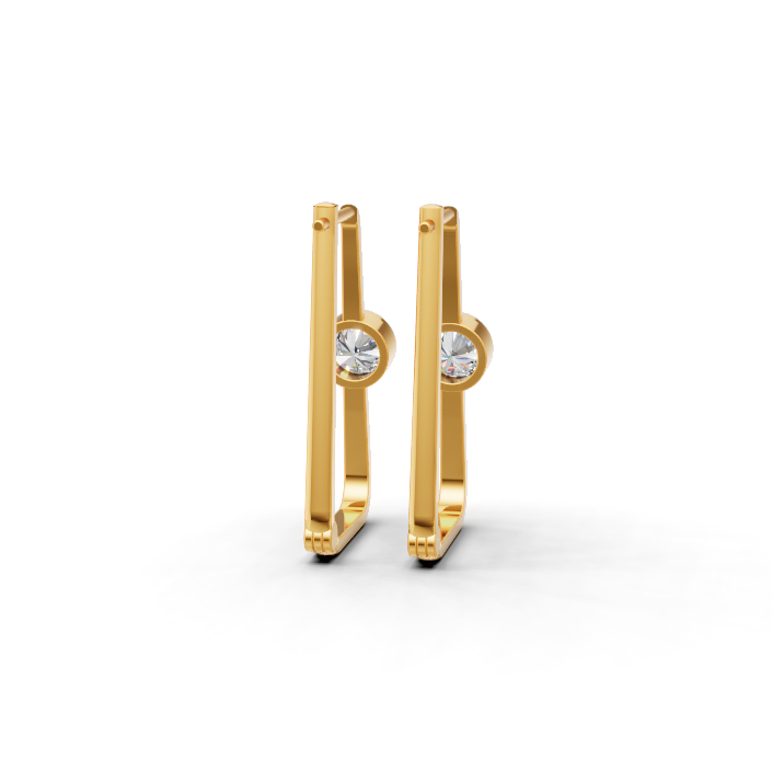 14K Gold Hoop Earrings with Cubic Zirconia Sparkle