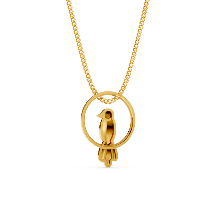 14K Gold Bird Pendant