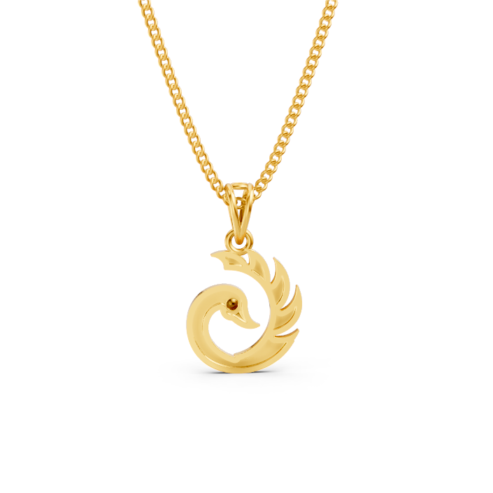 14K Gold Swan Pendant