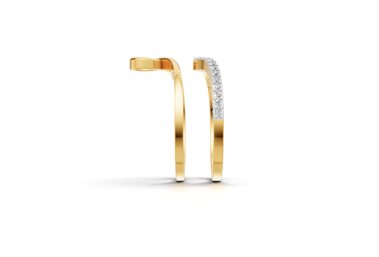 Eshna - 14K Gold Diamond Stackable Ring