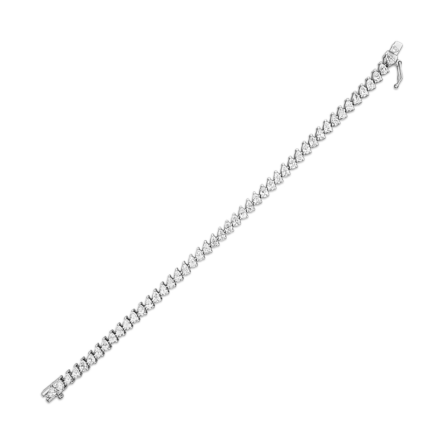 14K White Gold Pear Lab-Grown Diamond Bracelet