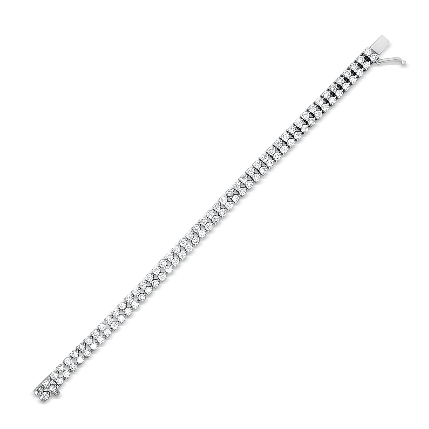 14K White Gold Double-Layered Lab-Grown Diamond Tennis Bracelet