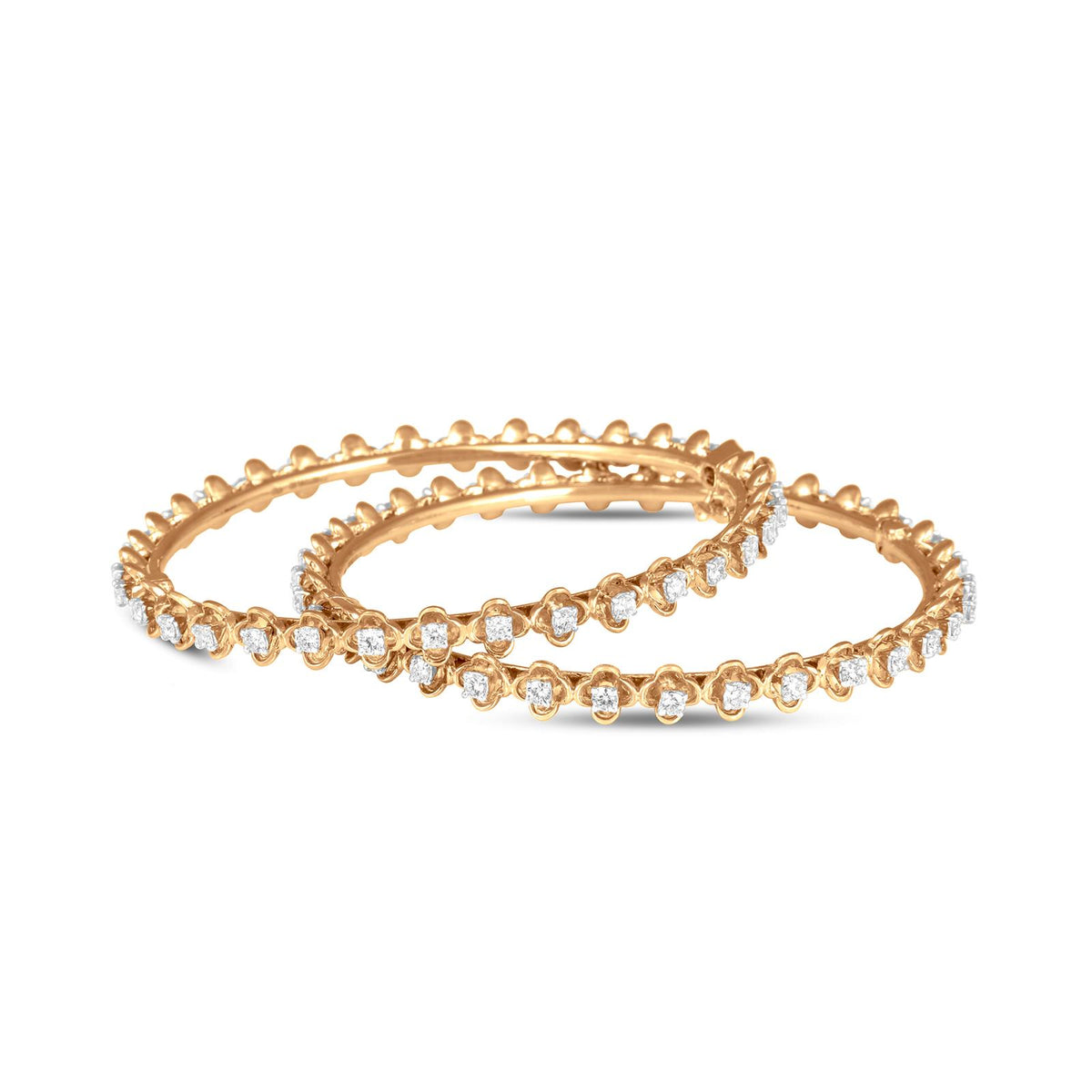 Diamond Bangle Set In 18K Yellow Gold