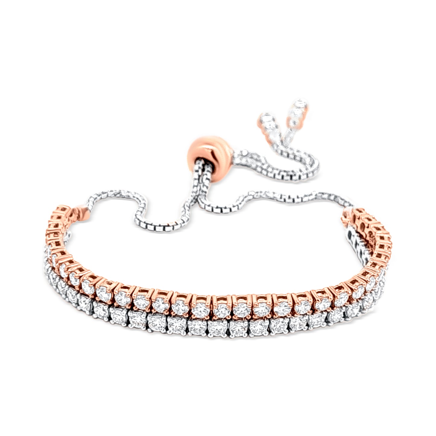 Radiant Fusion: 18k Rose and White Gold Bolo Bracelet