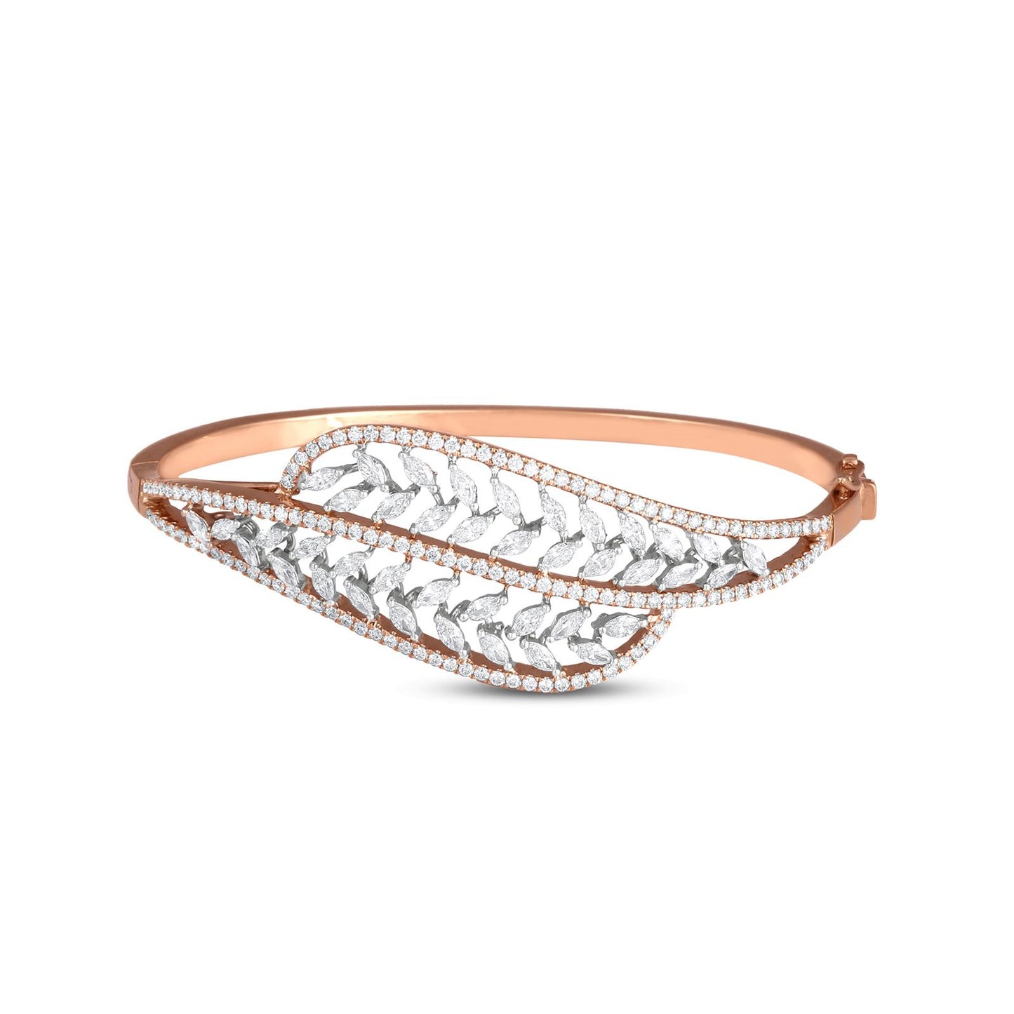 Leaf Diamond Bracelet In 18K Rose Gold