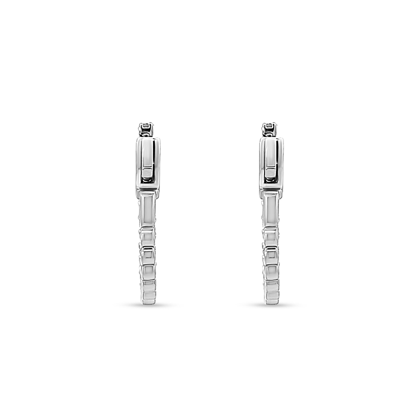 14K White Gold Lab-Grown Diamond Hoop Earrings