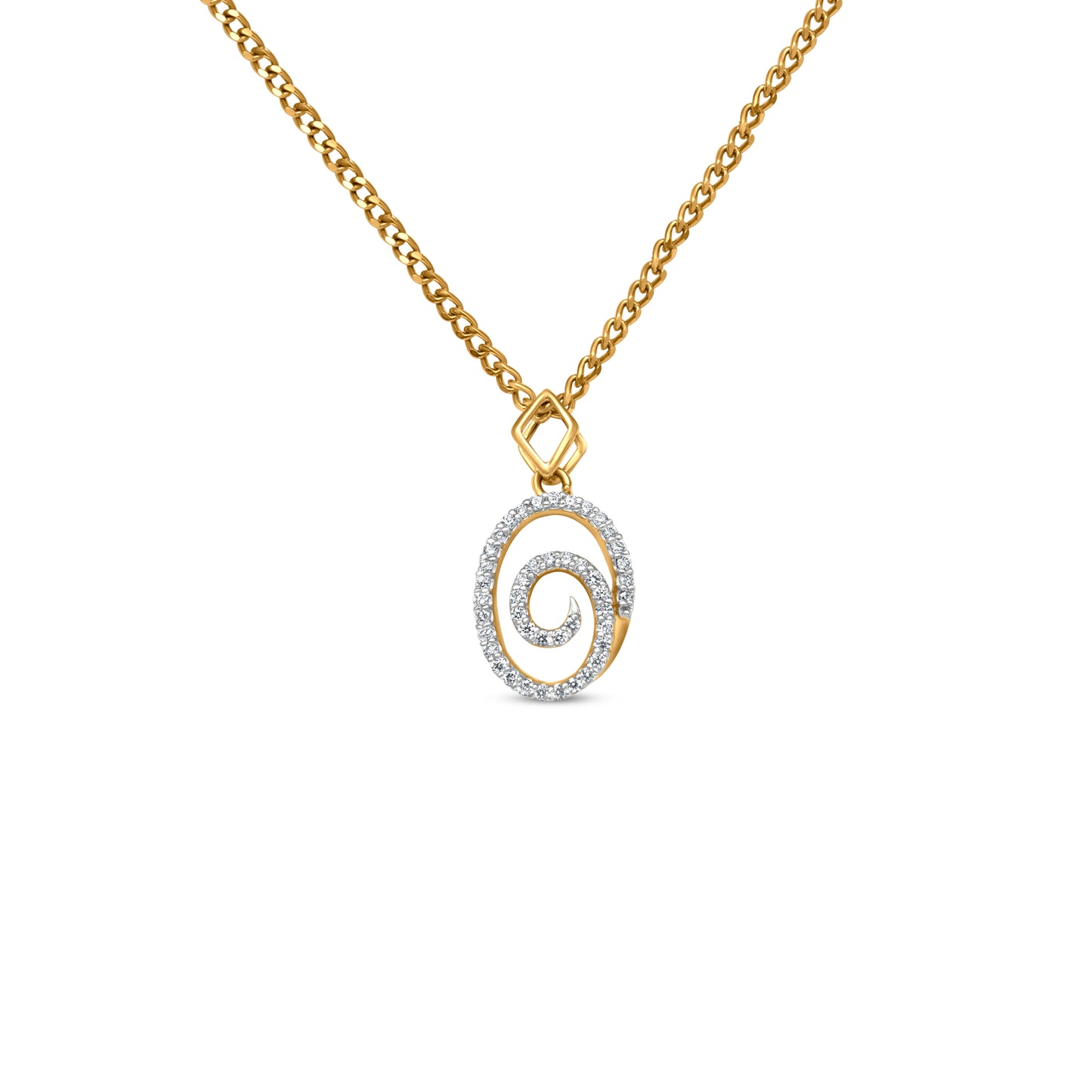 18k Yellow Gold Oval Design modern Diamond Locket