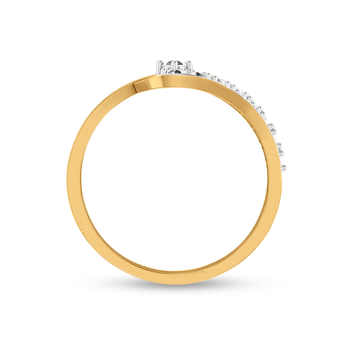 Radiant Promise: 18K Yellow Gold Diamond Engagement Ring