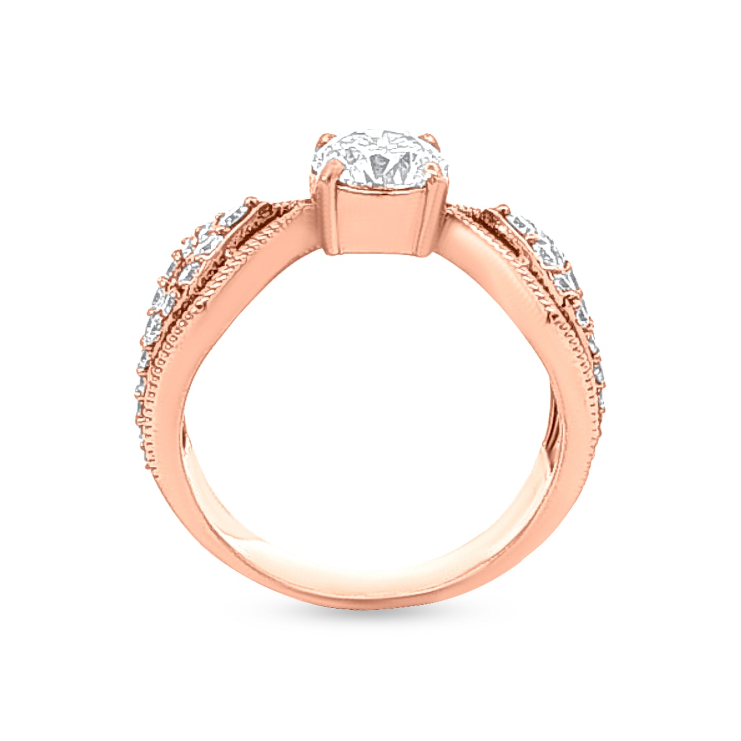 18k Pure Rose Gold Solitaire Ring