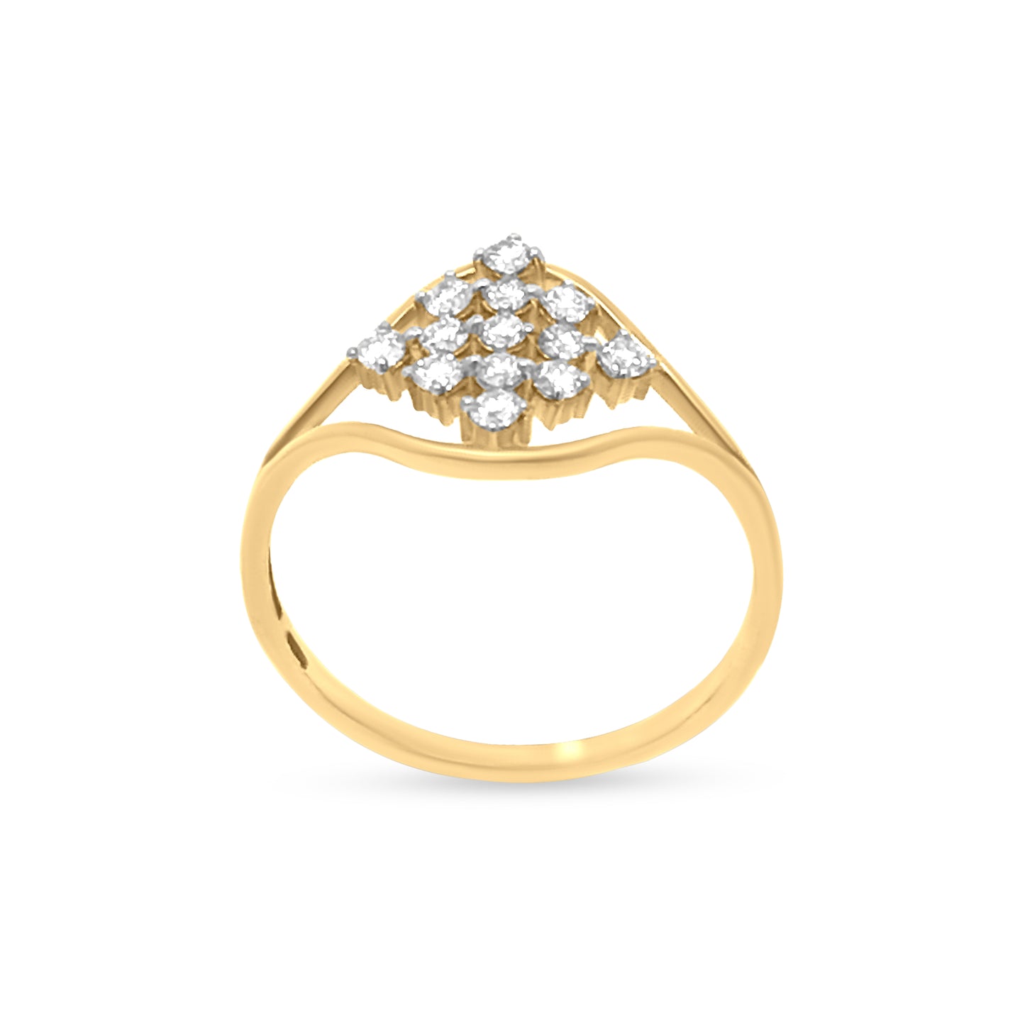 Wave Split Shank Diamond Ring: Modern & Unique Design in 14K Gold