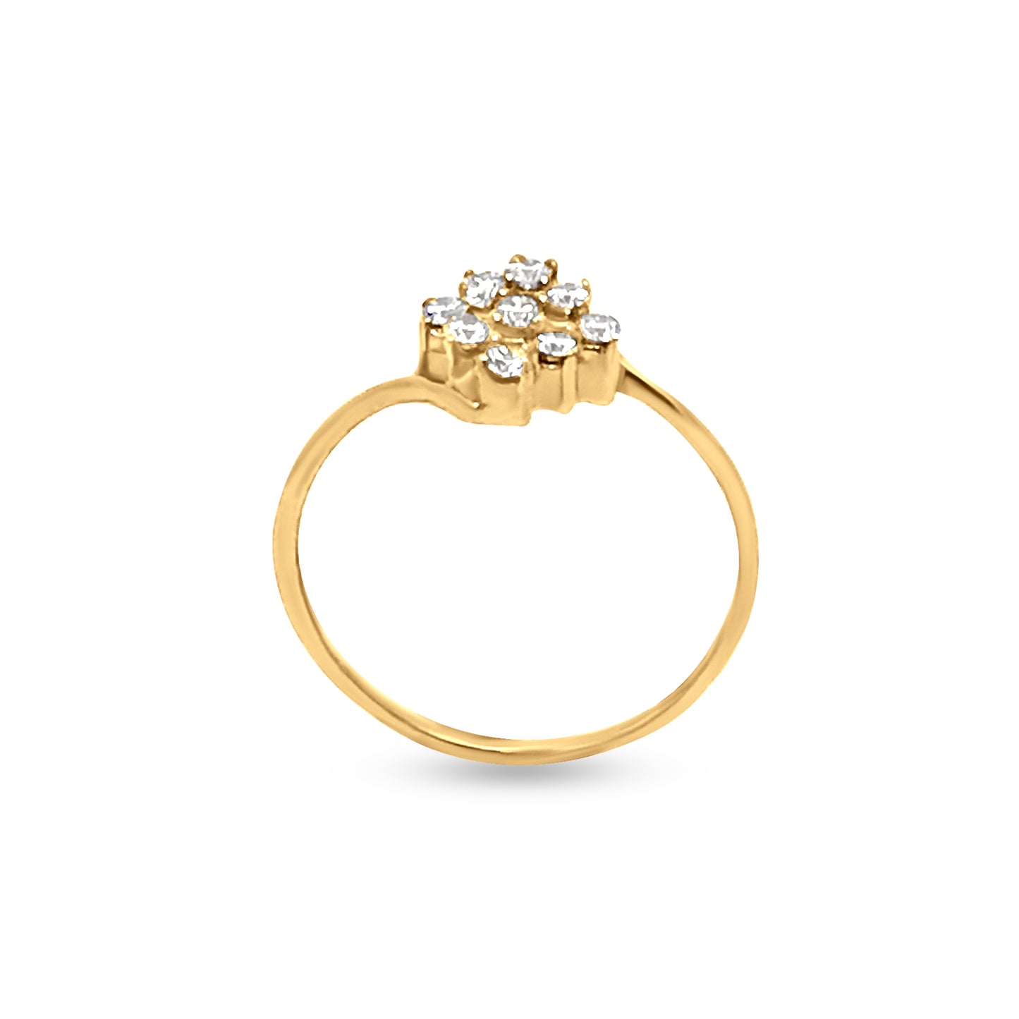 Sophisticated 18k Yellow Gold Cluster Diamond Engagement Ring
