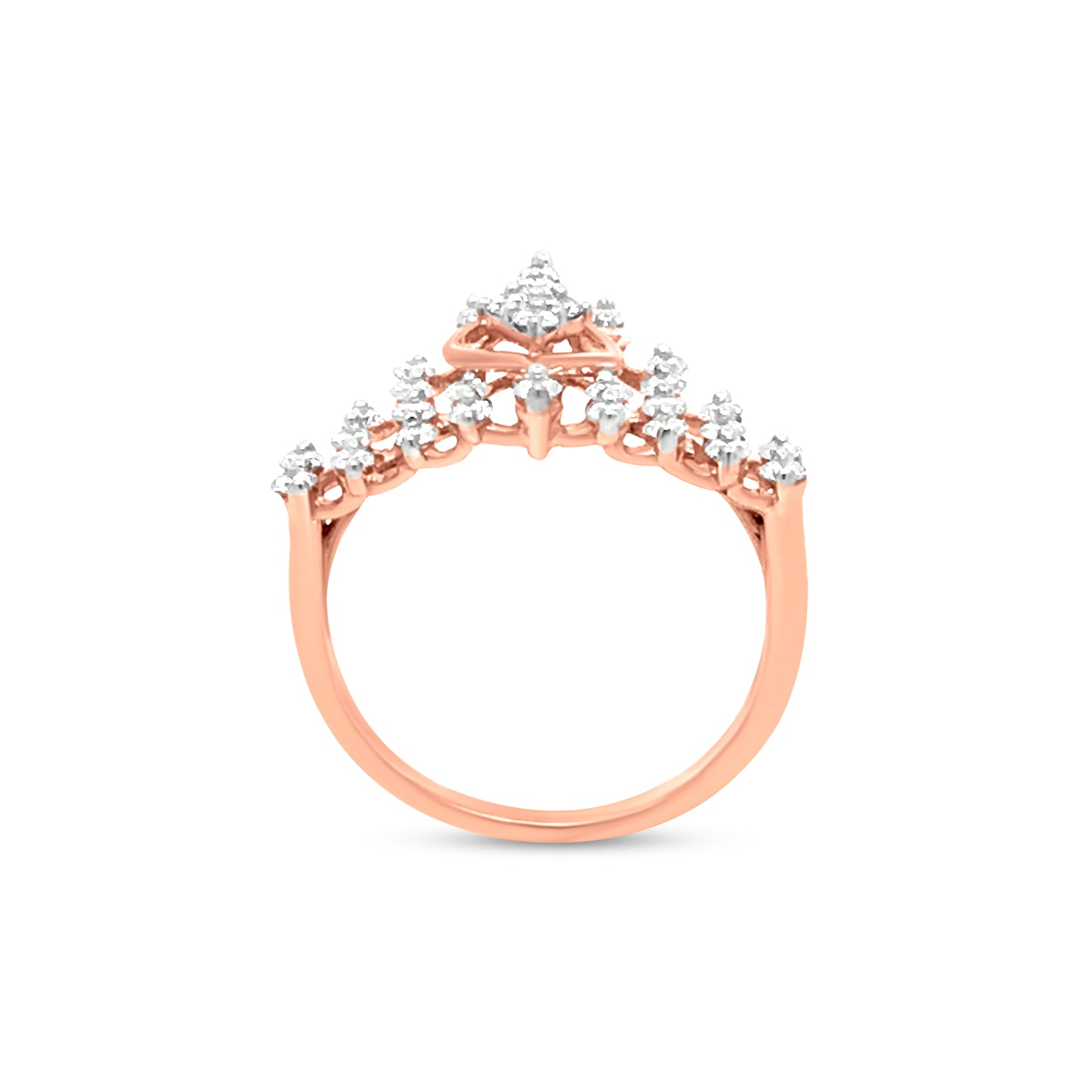 Fit for a Princess: 18k Rose Gold Princess Crown Ring with Unique Diamond For Your Princess