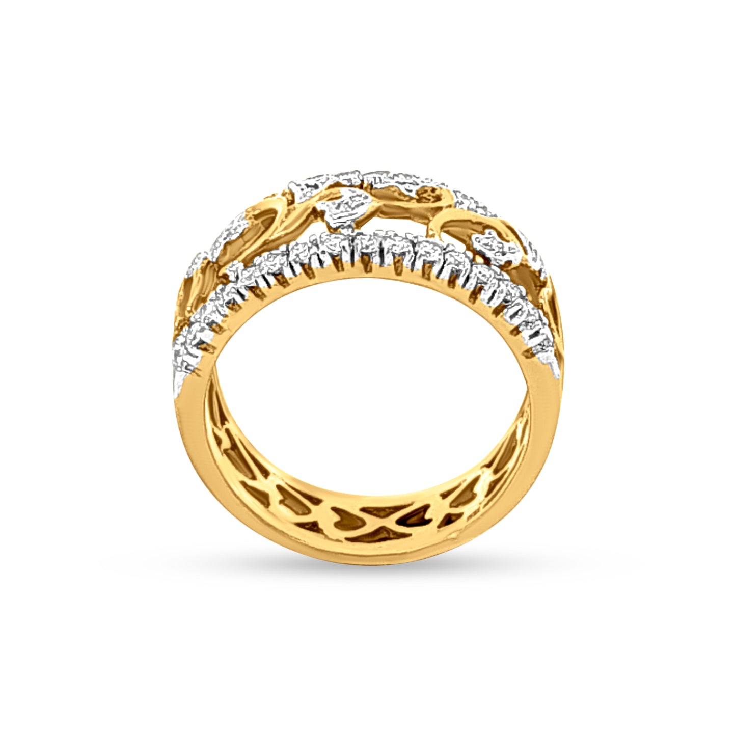 18k Gold Dual Shank Diamond Engagement Ring
