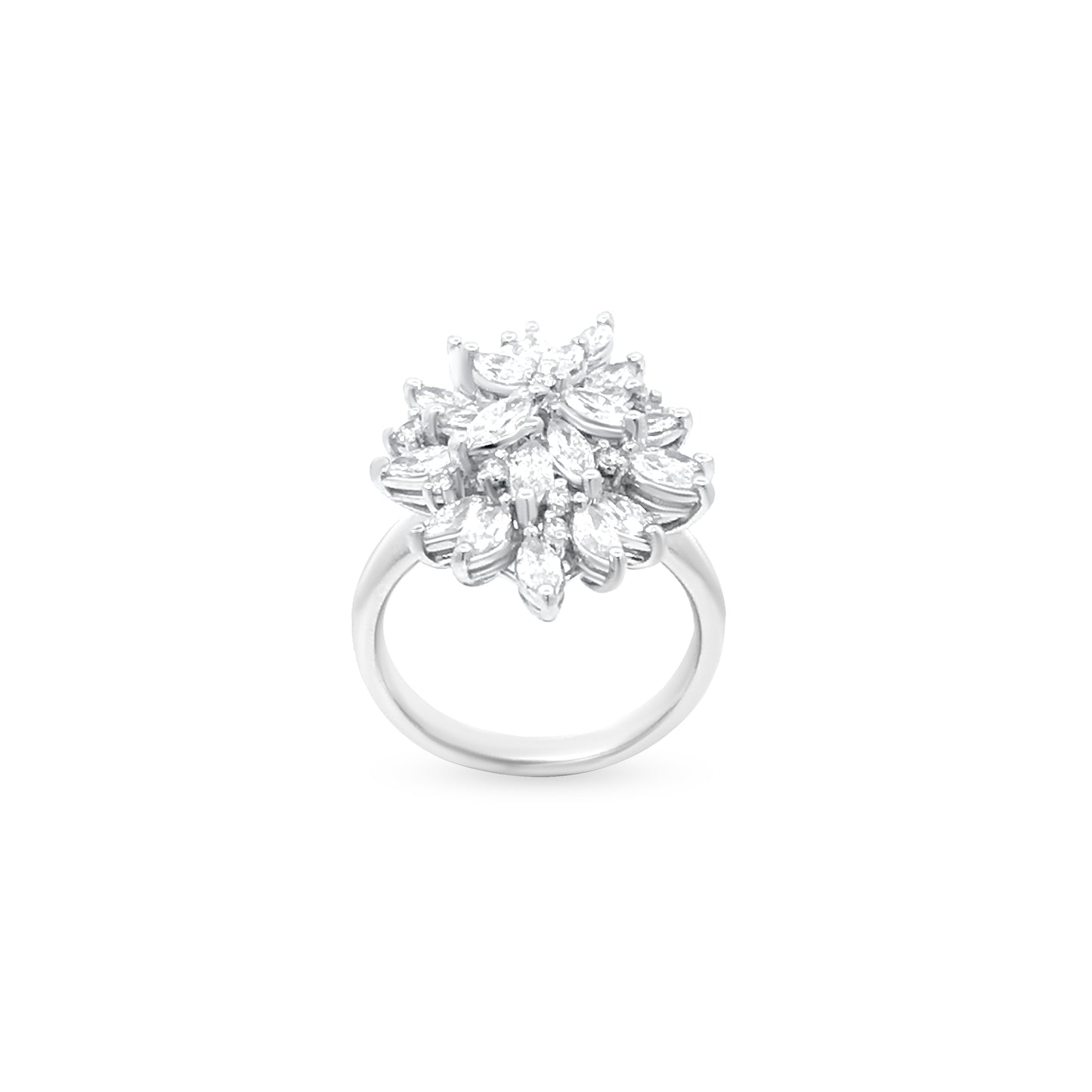 Stunning Marquise Cluster Diamond Ring with 1.81 Carats in 18k White Gold