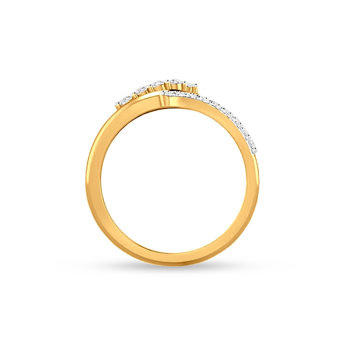 18K Gold Bypass Diamond Ladies Ring