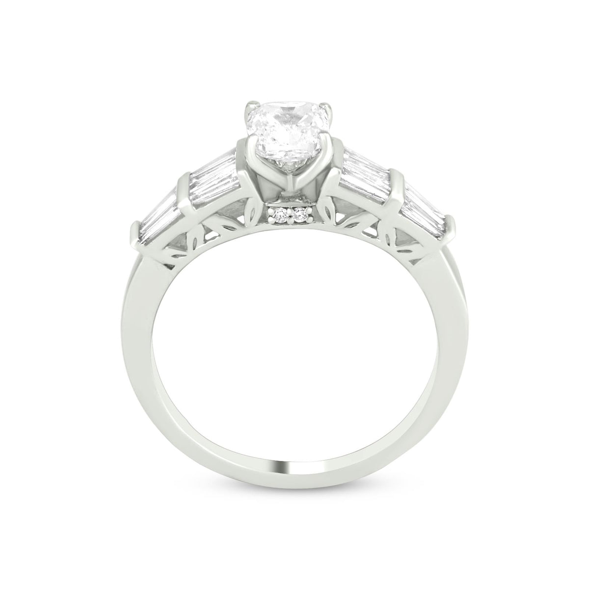 Solitaire Diamond Ring In 18K White Gold