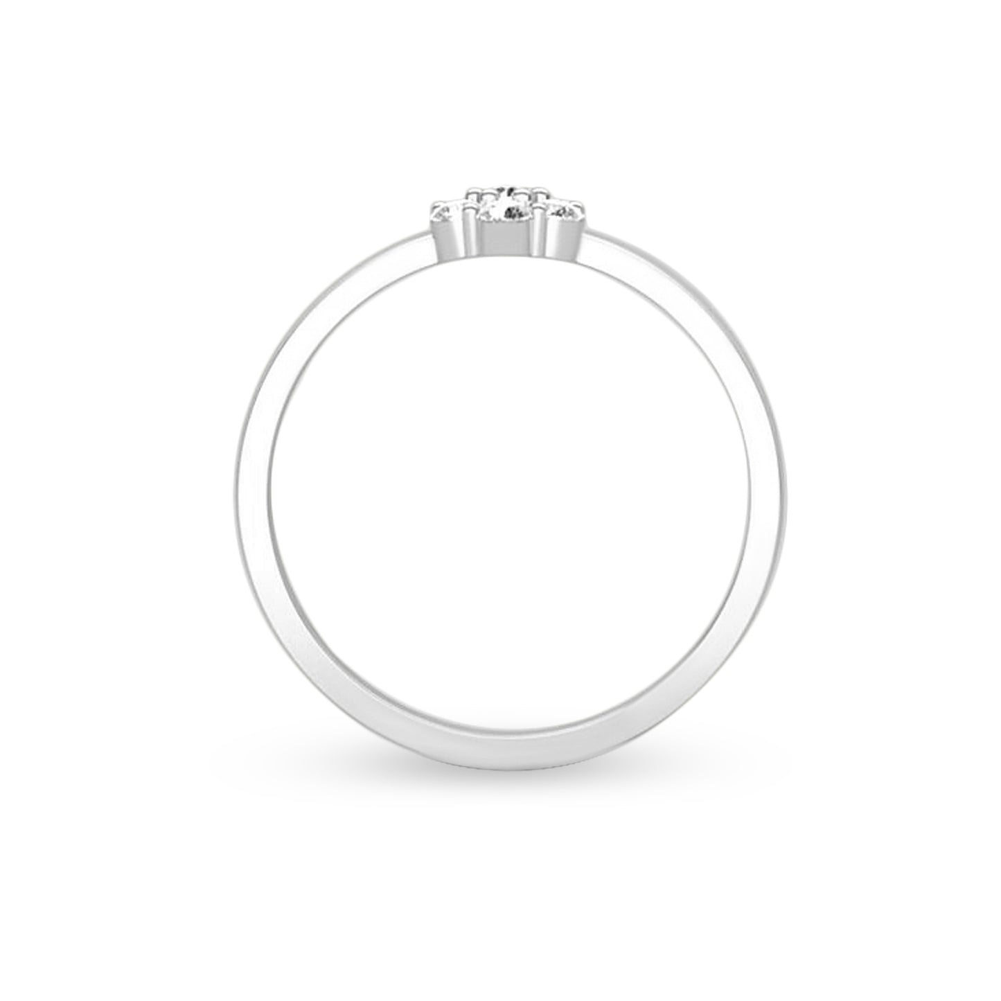 18K White Gold Floral Diamond Ring