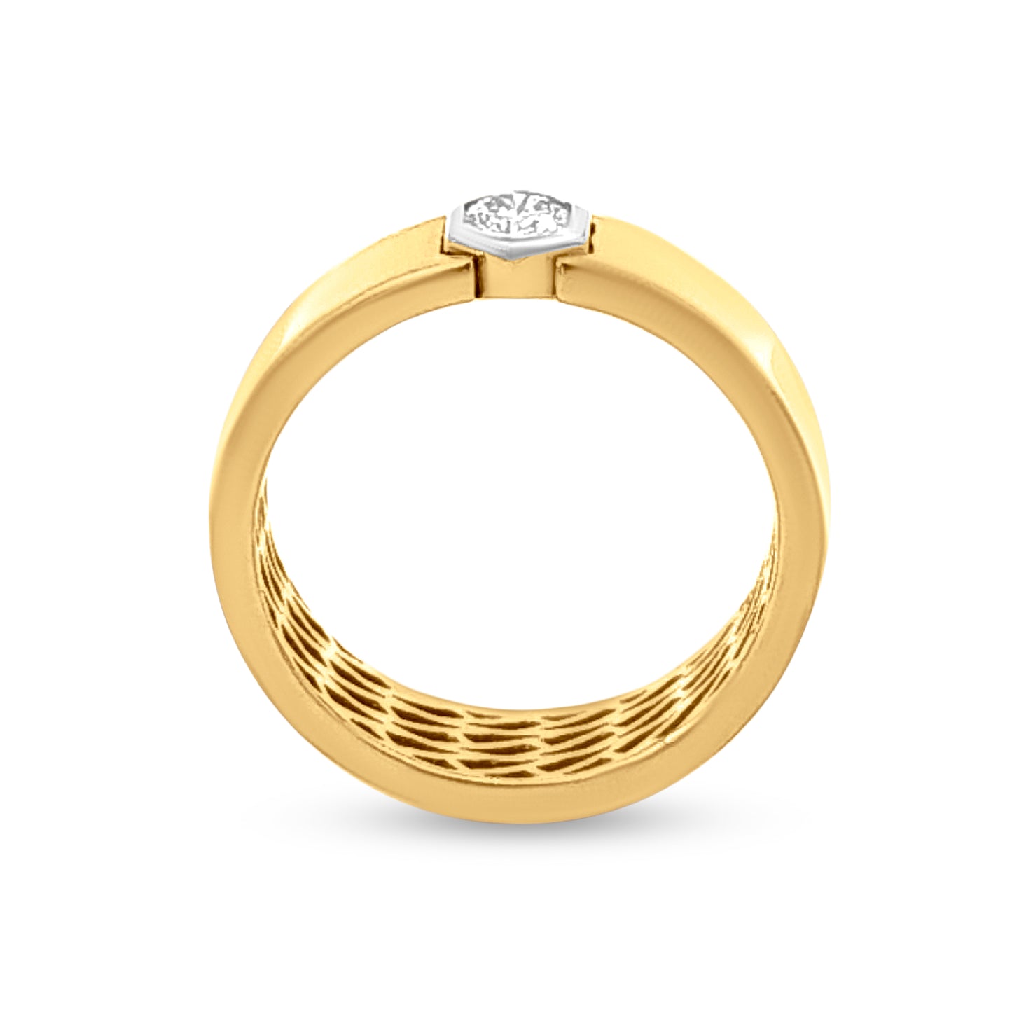 18k Gold Solitaire Band Womens Ring