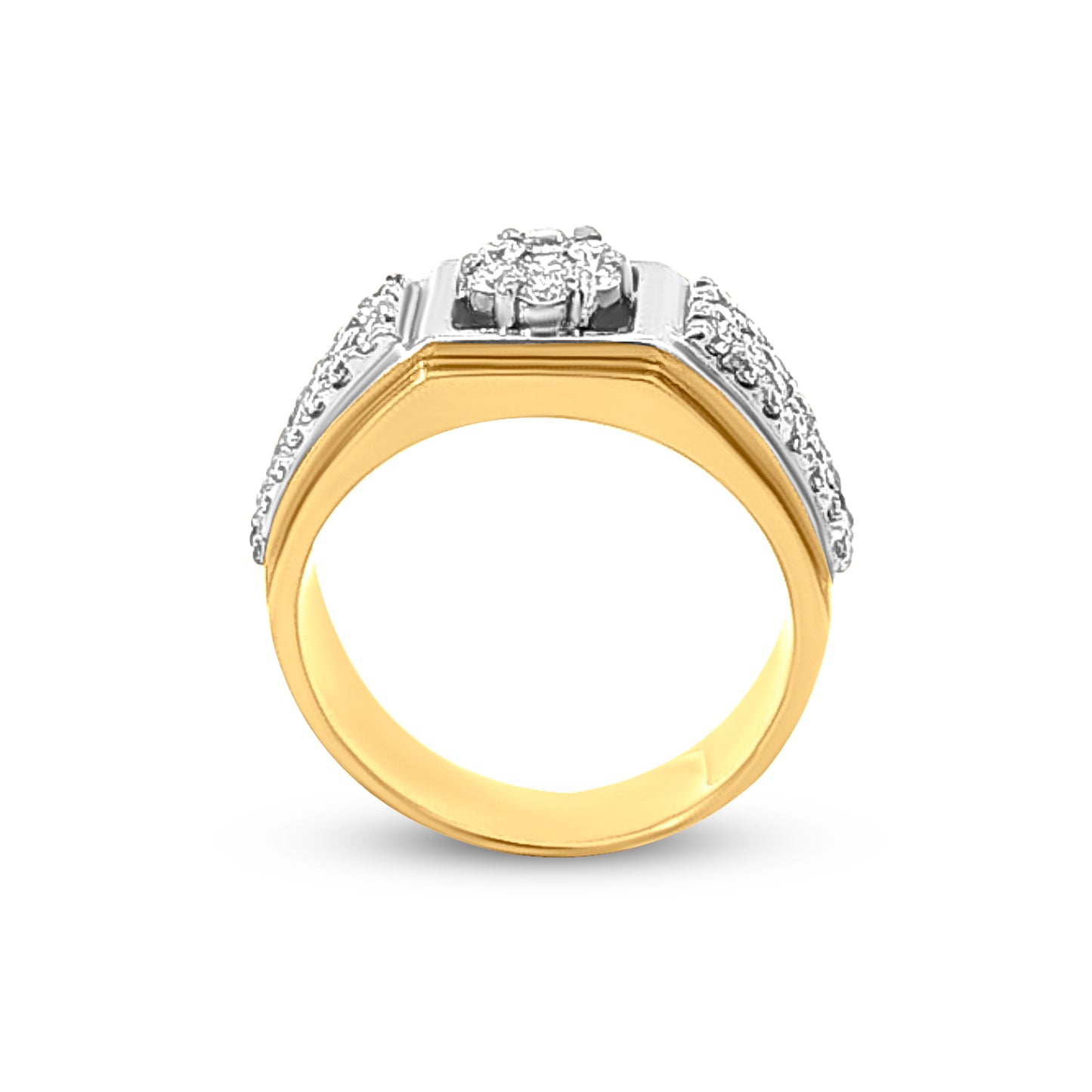 18k Gold Heavy Diamond-Studded Womens Wedding Ring