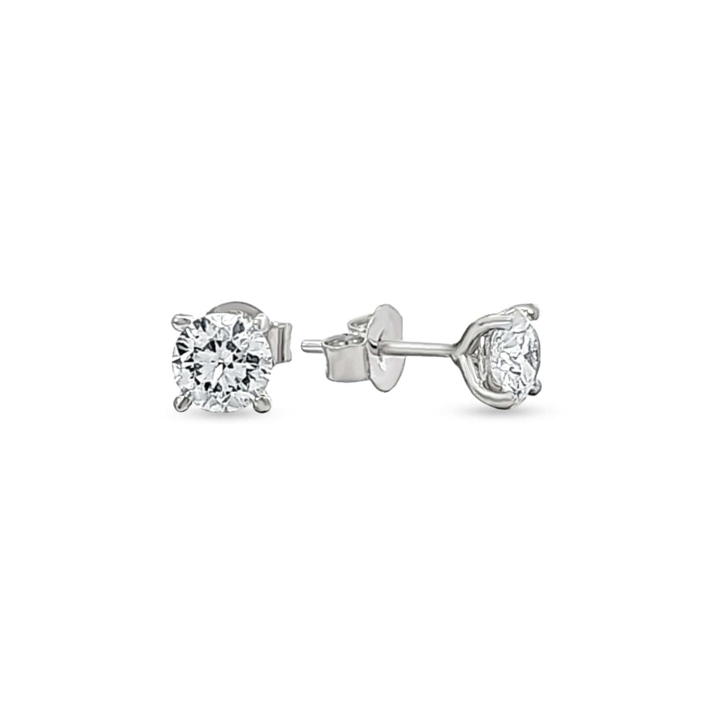 14K White Gold Round Solitaire Lab-Grown Diamond Tops