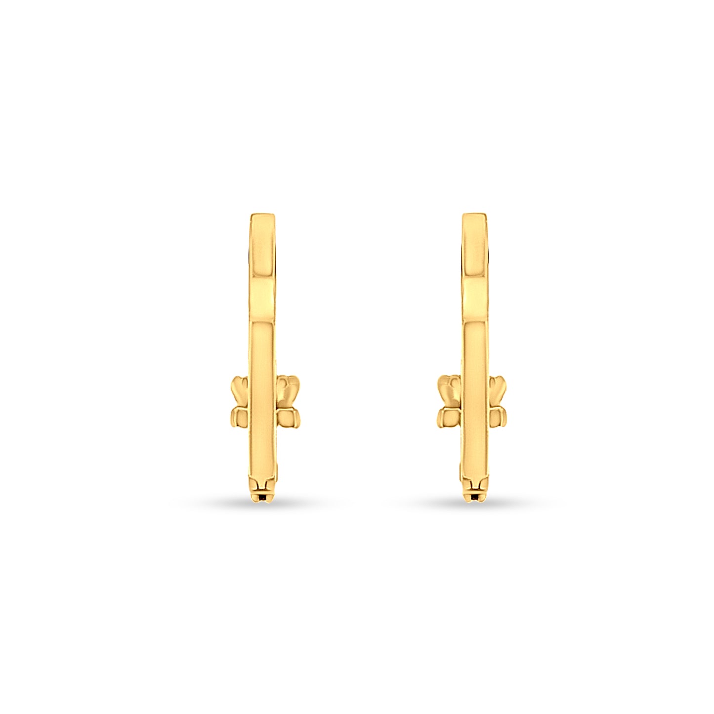 18K Gold Diamond Huggie Hoop Earrings