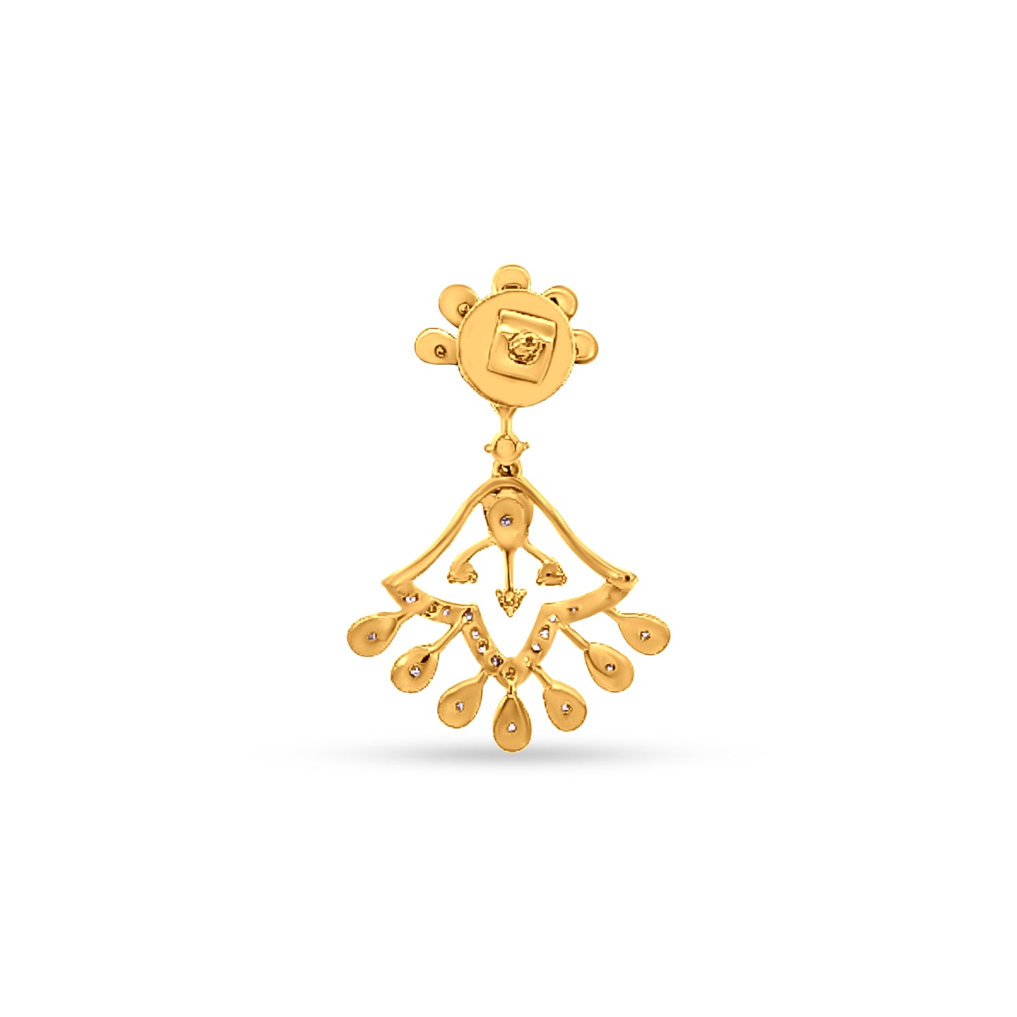 18K Gold Artistic Diamond Earrings