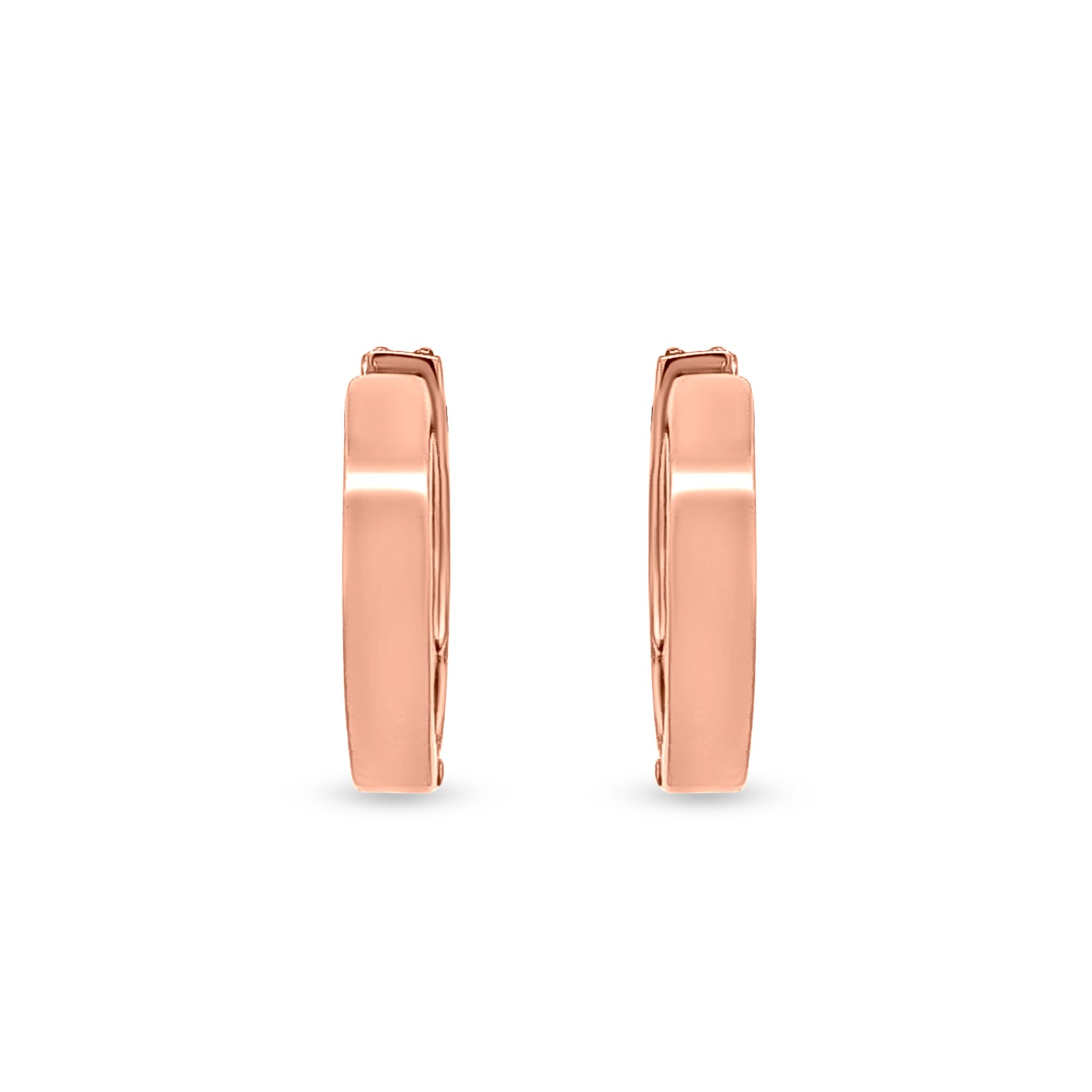 Nitya - 18K Rose Gold Round Diamond Huggie Earrings