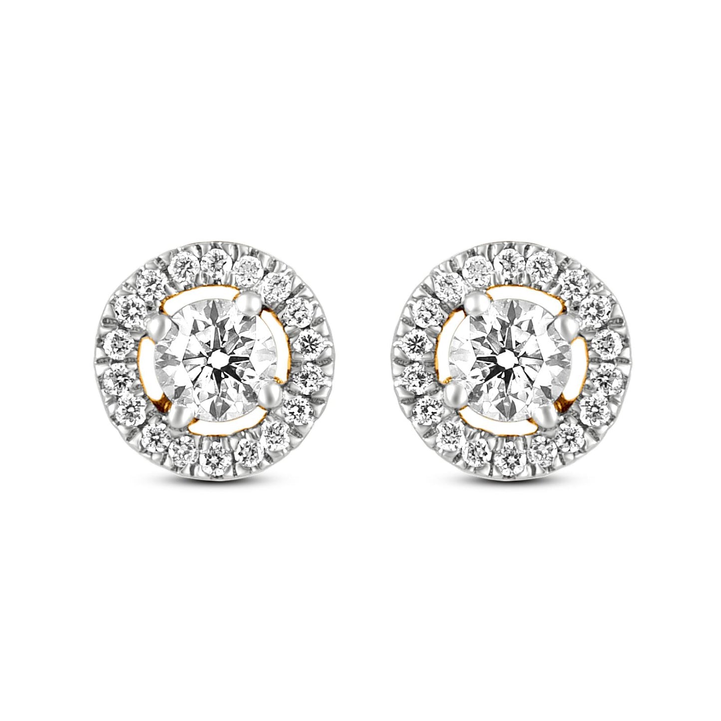 Circle Diamond Tops In 18K Yellow Gold