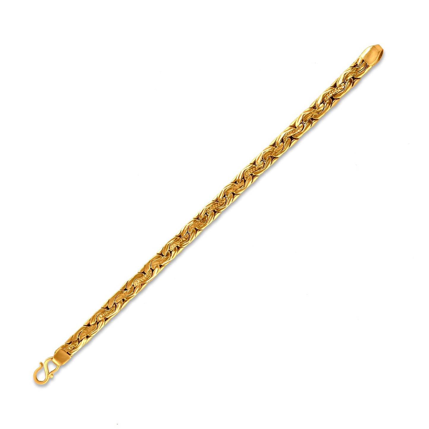 22k Yellow Gold Mens Bracelet: Unique Chain Design for Distinctive Elegance
