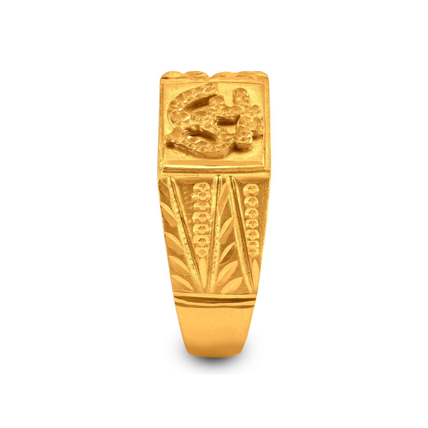 Om Signet Ring In 22K Gold