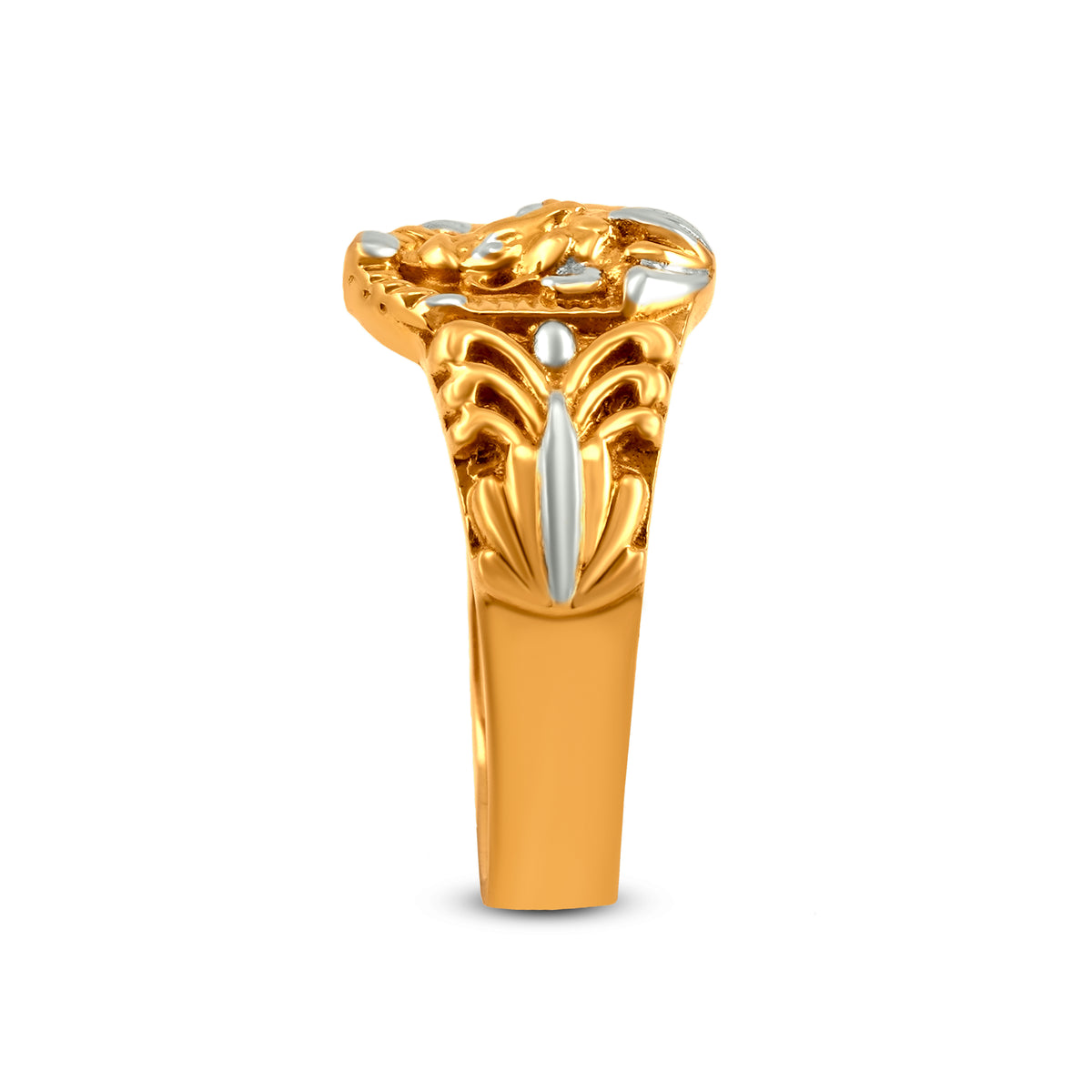 Temple Ring In 22K Gold With Rhodium