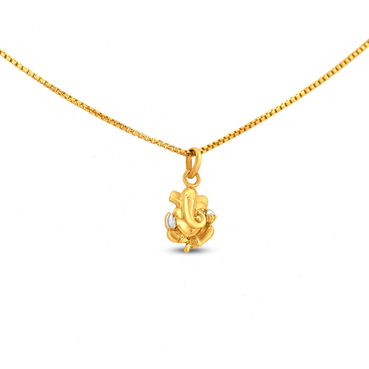 Lord Ganesh Locket In 22K Gold With Partly Rhodium