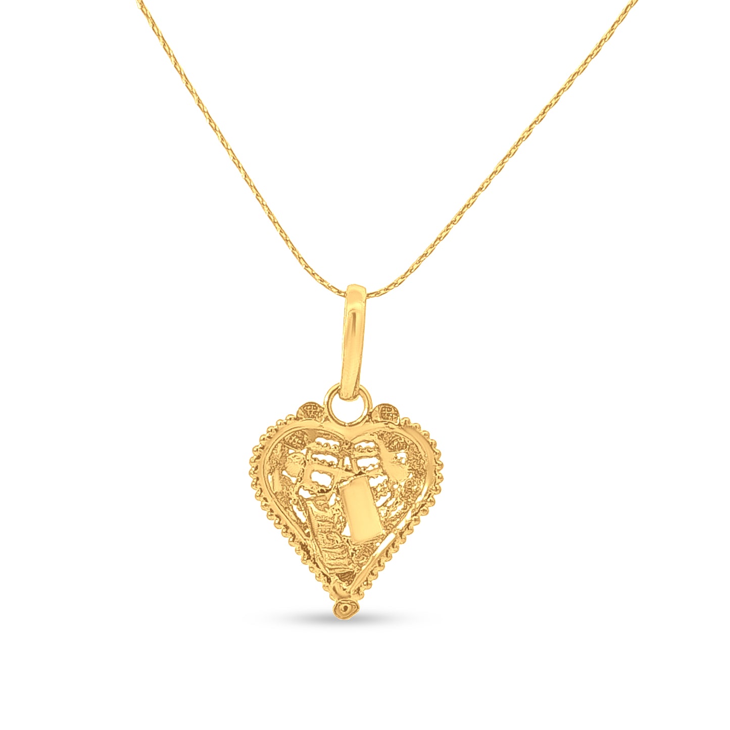 22K Gold Trendy Heart Pendant