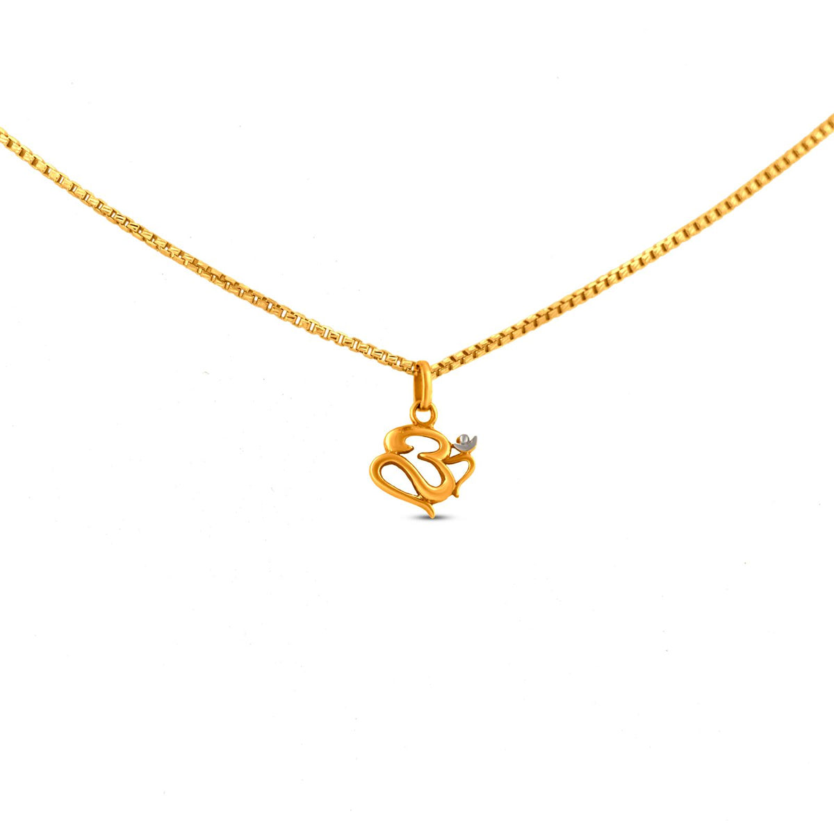 Om Pendant In 22K Gold With Rhodium