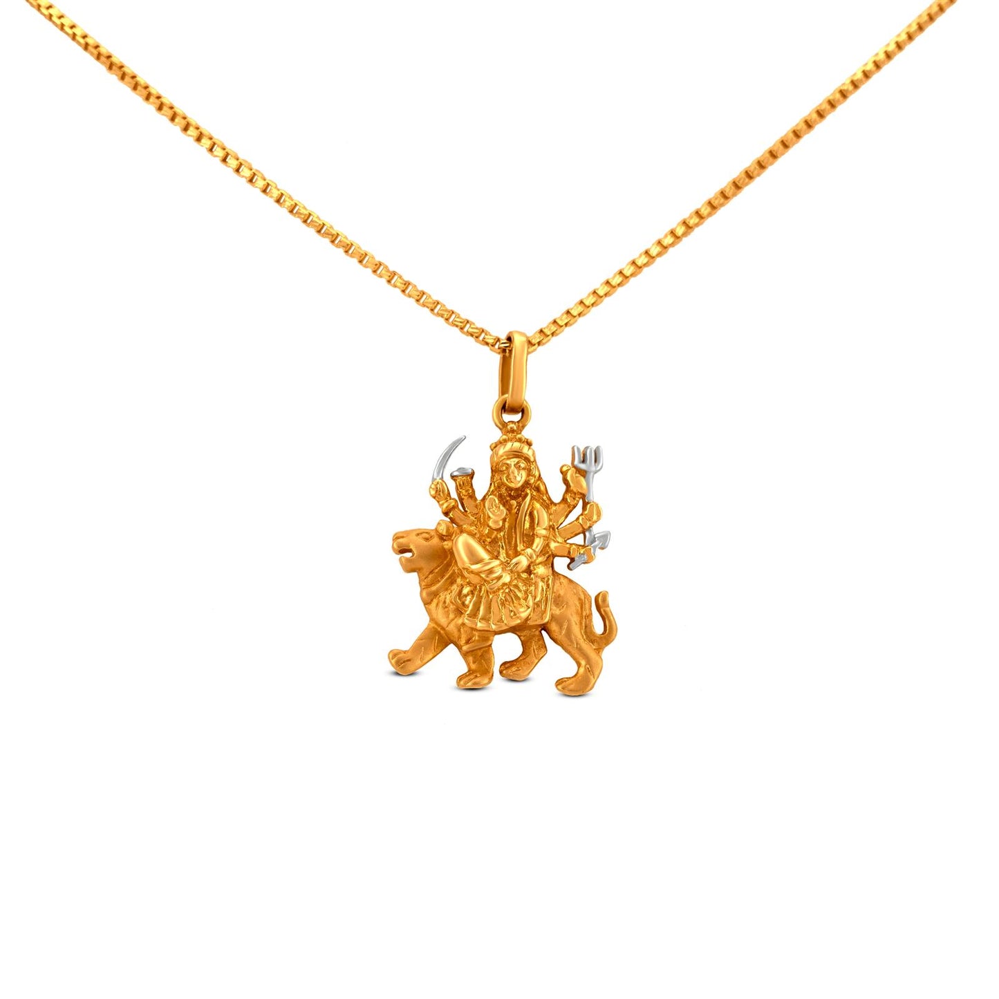 Godess Durga Locket In 22K Gold