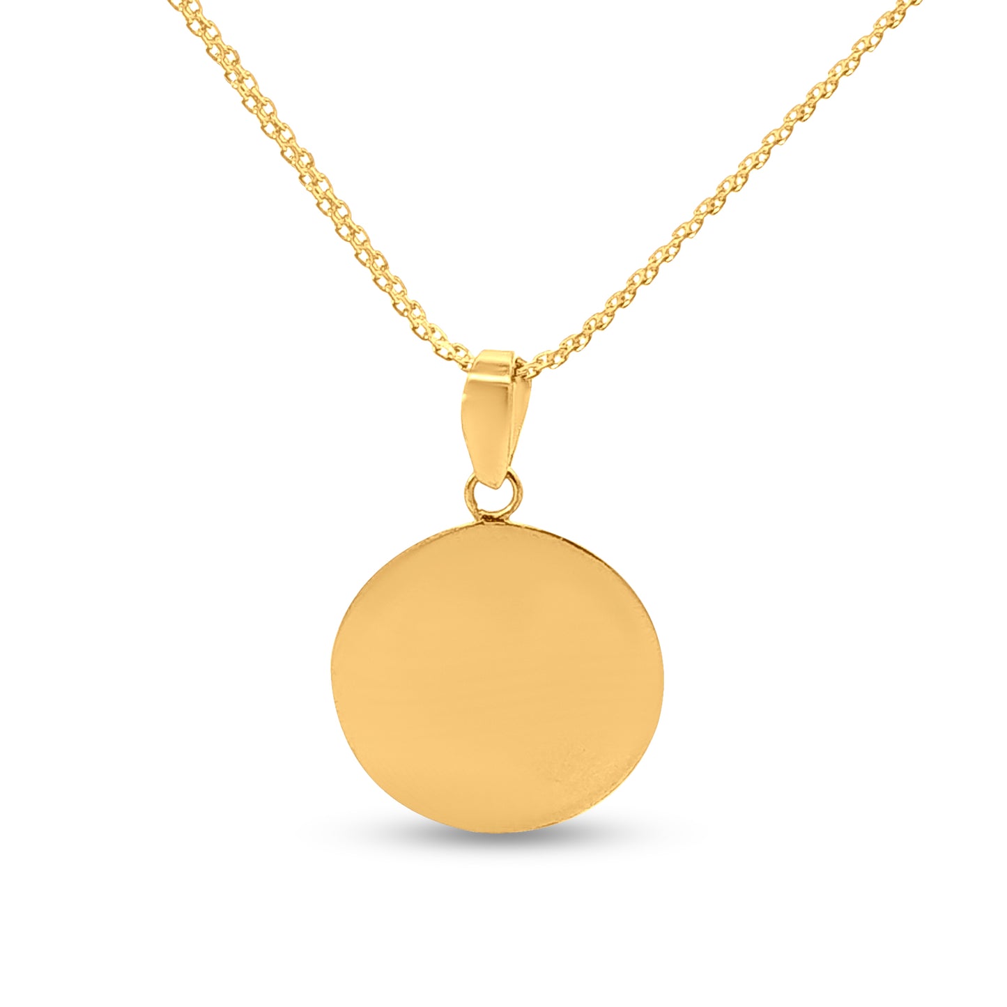 22K Gold Evil Eye In Heart Round Pendant