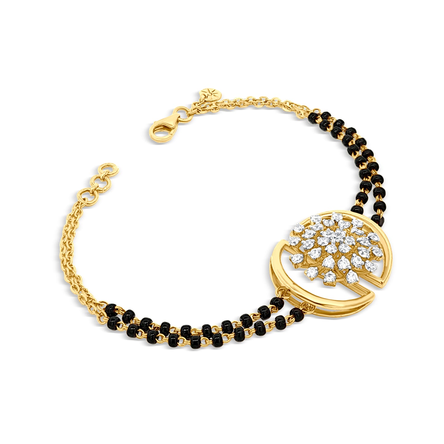 Isha 18K Yellow Gold Charm Bracelet with Black Onyx