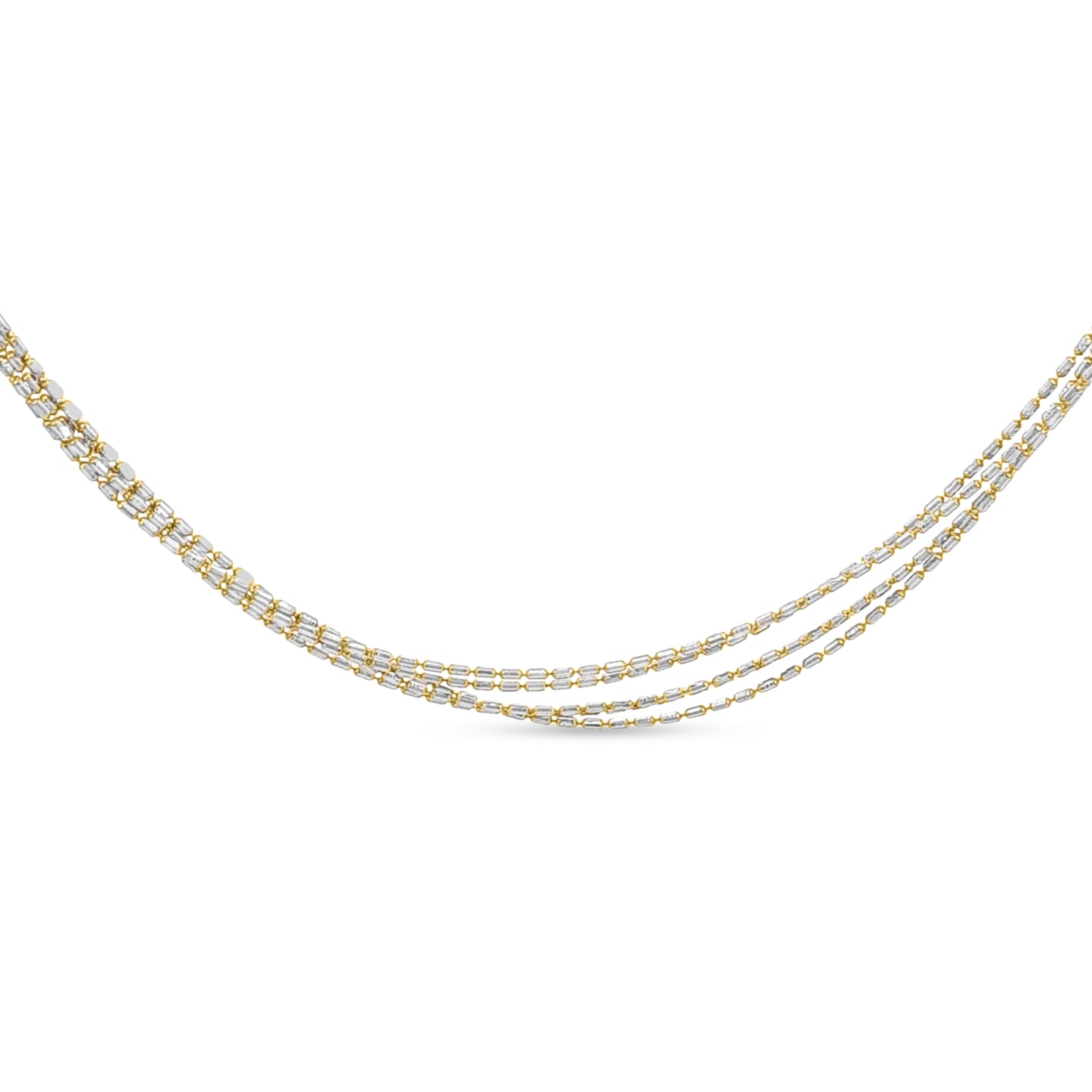 Kamya 18K White and Yellow Gold Bar Multi-Strand Chain