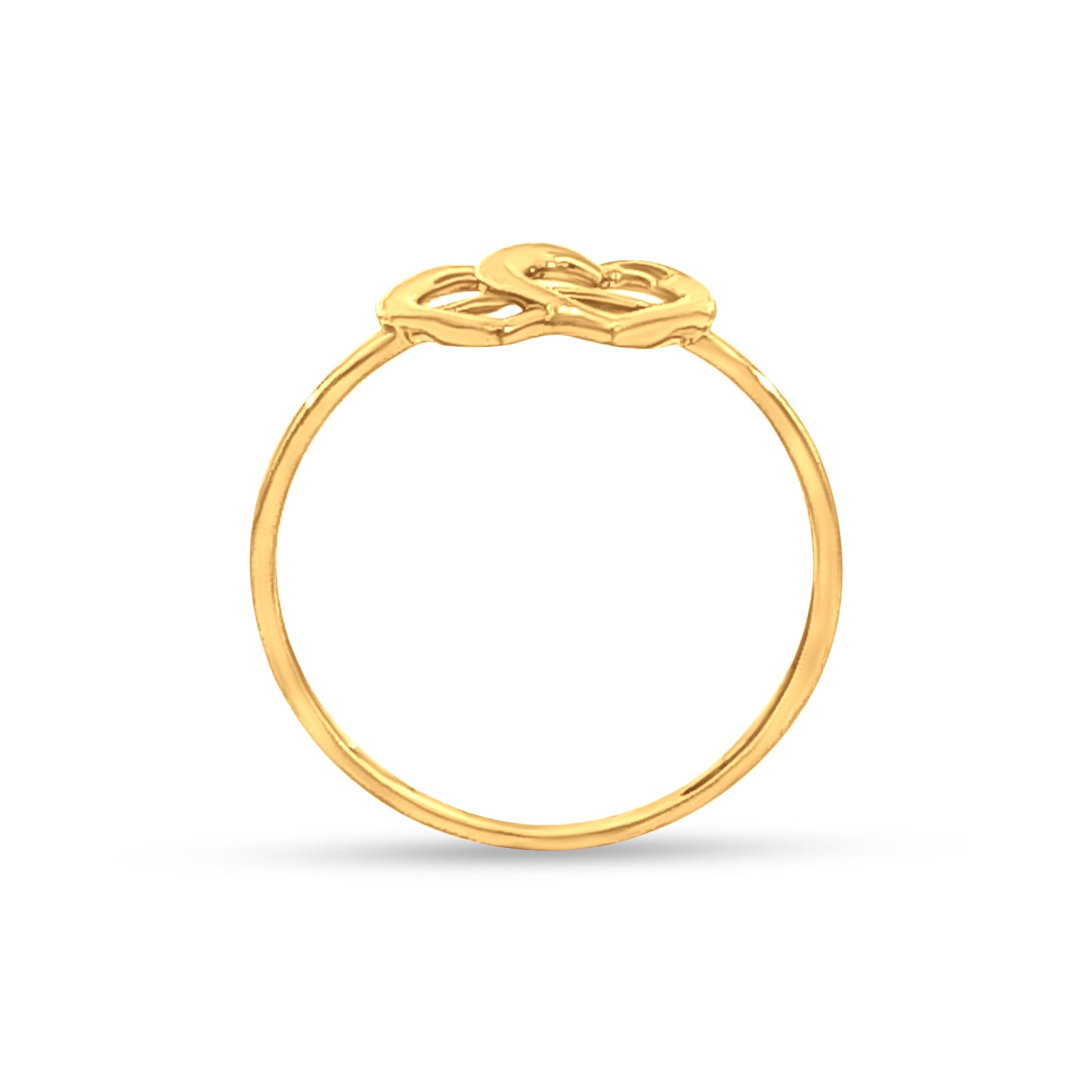 Golden Petal 22K Yellow Gold Dual Heart Ring