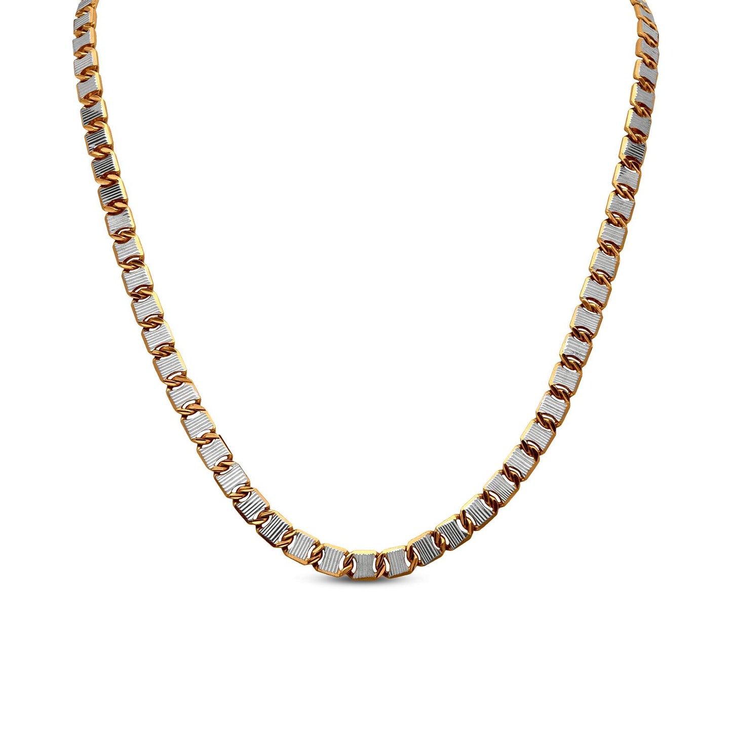 22k Yellow & White Gold Heavy Chain: Unisex Elegance Meets Contemporary Style