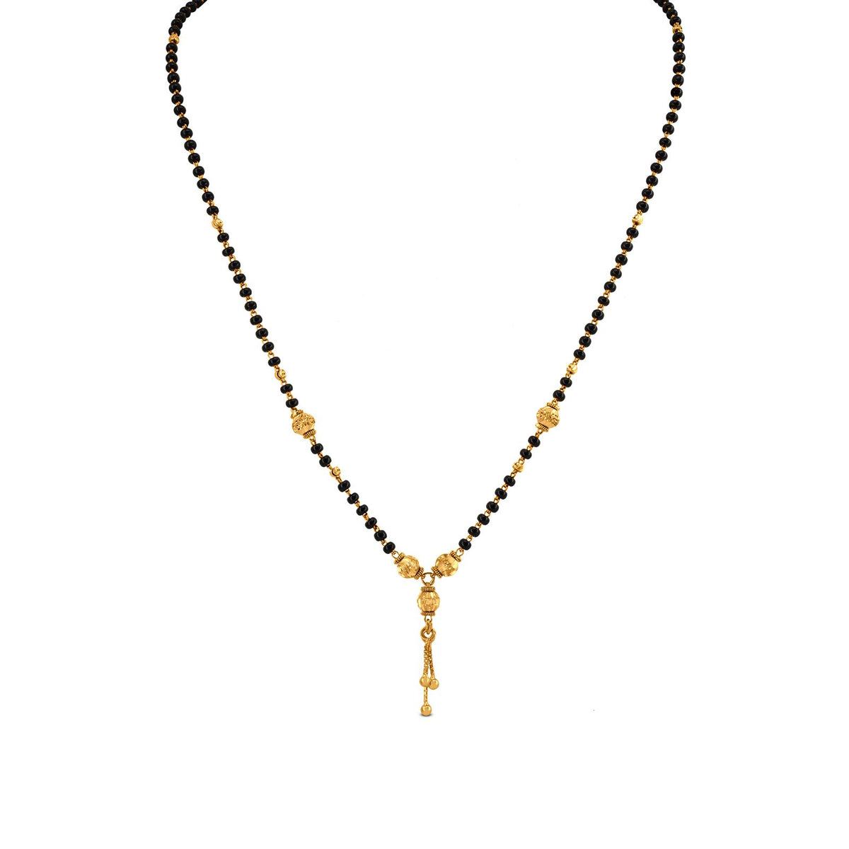 22k Yellow Gold Modern Mangalsutra: Contemporary Elegance with Traditional Touch.