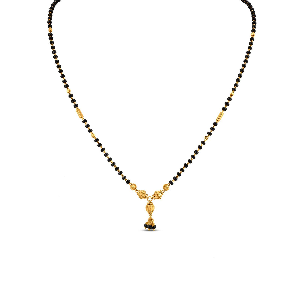 22k Yellow Gold Minimalistic Mangalsutra: Understated Elegance with Moti Accents
