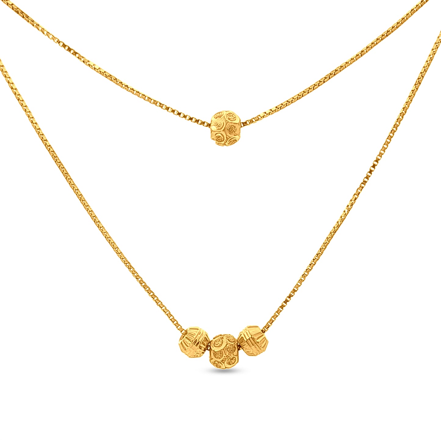 22K Gold Layered Mangalsutra with Hanging Golden Balls