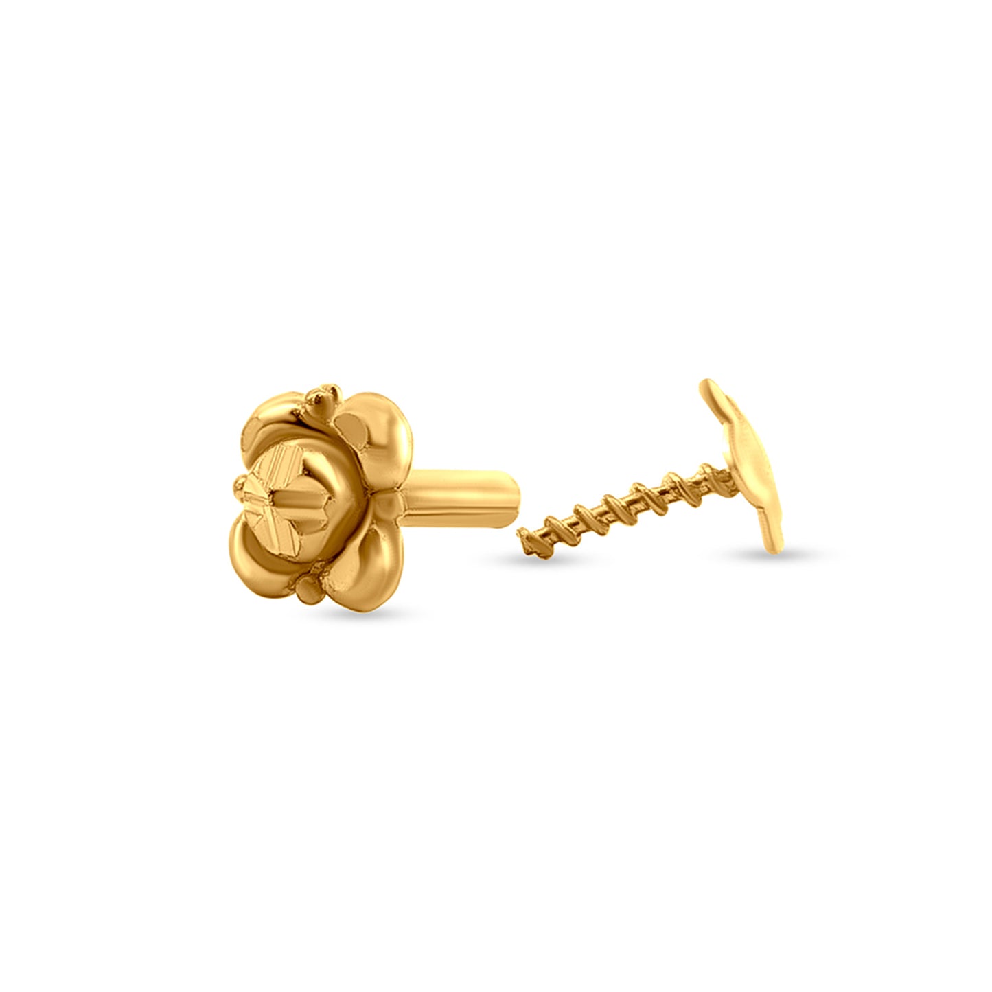 Golden Rose: 22k Yellow Gold Rose-Like Nose Pin