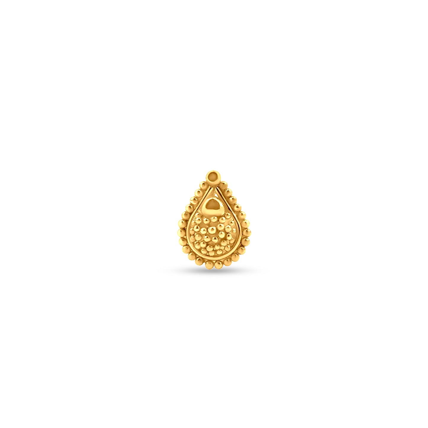 22k Gold Tiny Drop Shape Nose Pin