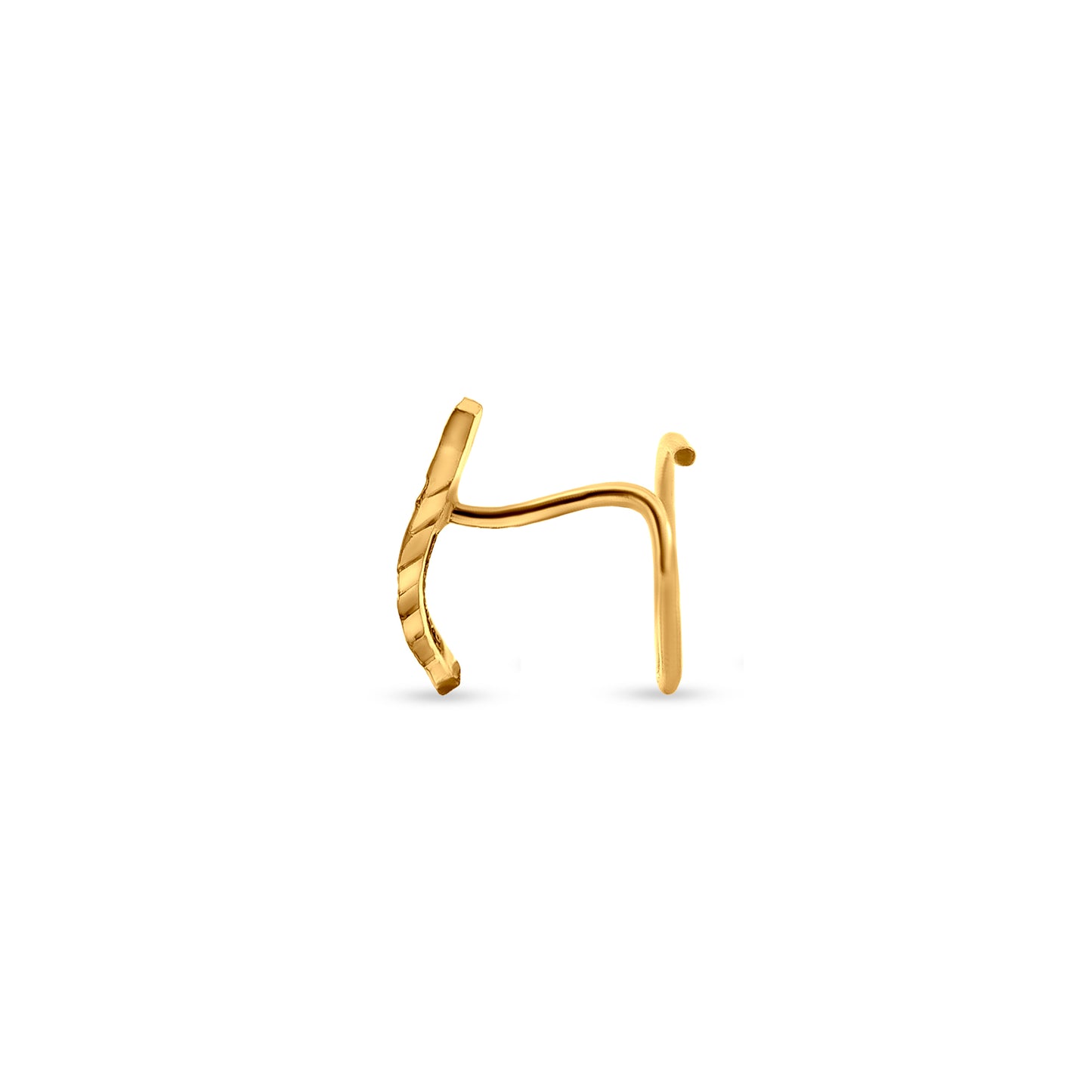Swarnika : 22k Yellow Gold Wired Single Line Nose Pin