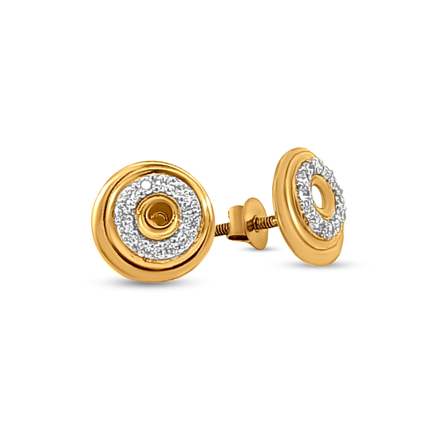 22K Gold Round Button Pendant and Earring Set